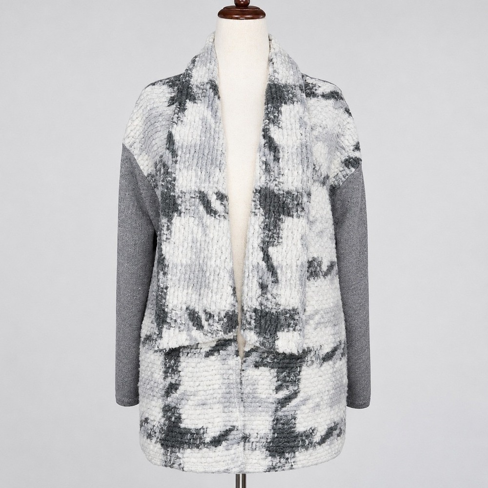 Anthropologie Dolan Gray Nuage Oversized Houndstooth Mohair Knit Cardigan SZ XS - Picture 2 of 11